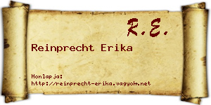 Reinprecht Erika névjegykártya